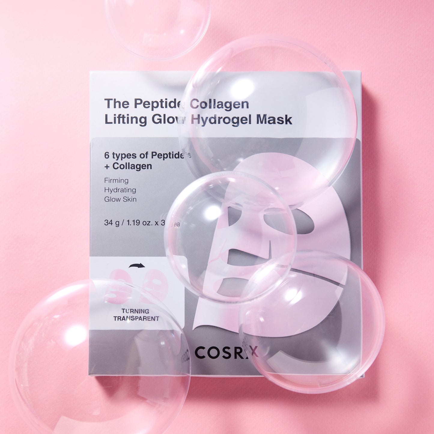 COSRX The Peptide Collagen Lifting Glow Hydrogel Mask 3pcs