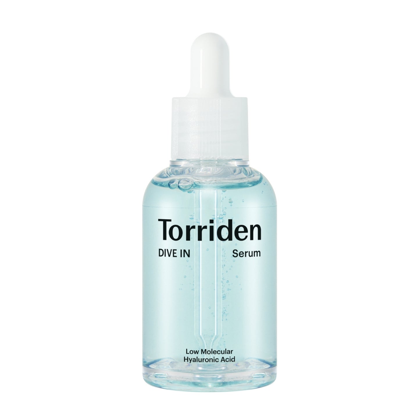 Torriden DIVE-IN Serum 50ml fuktighetsgivende og beroligende vegansk serum med 5 typer hyaluronsyre, panthenol og betaglukan, lett og raskt absorberende, gir glød og passer for sensitiv hud