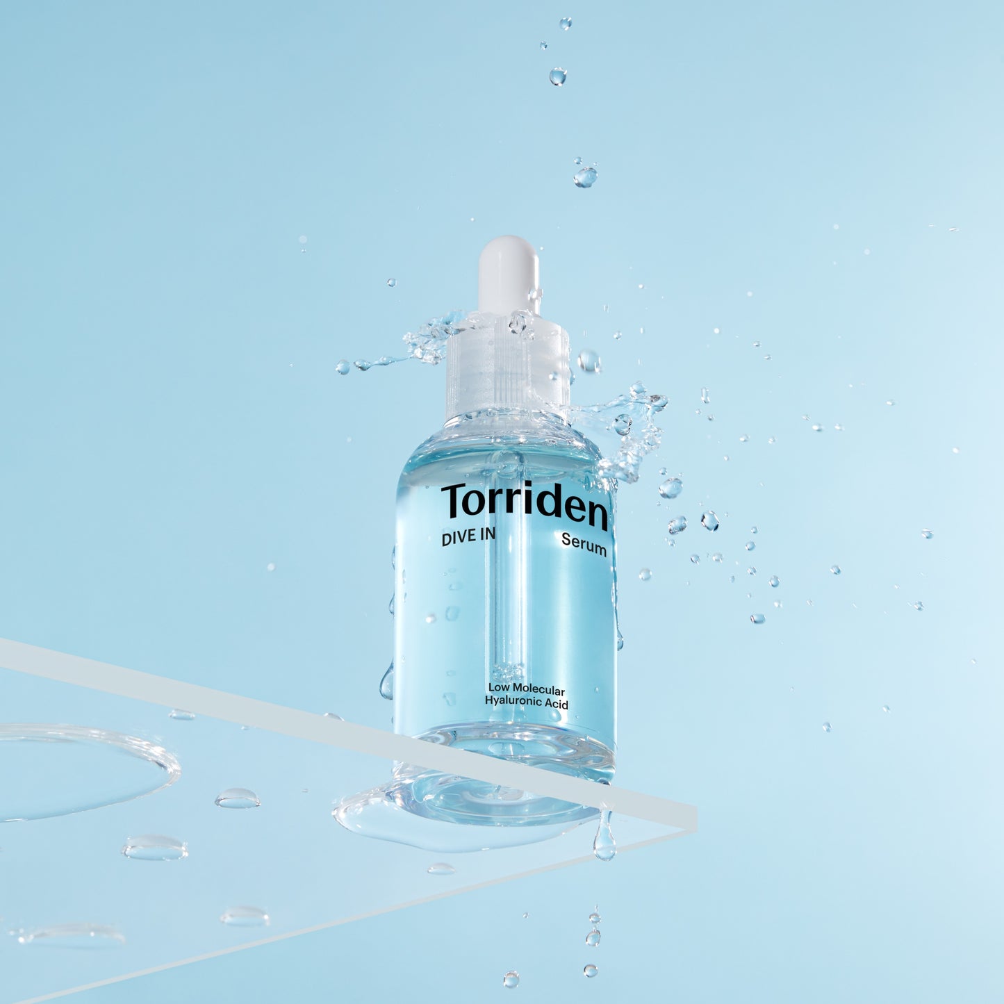 Torriden DIVE-IN Serum 50ml fuktighetsgivende og beroligende vegansk serum med 5 typer hyaluronsyre, panthenol og betaglukan, lett og raskt absorberende, gir glød og passer for sensitiv hud. Bundle