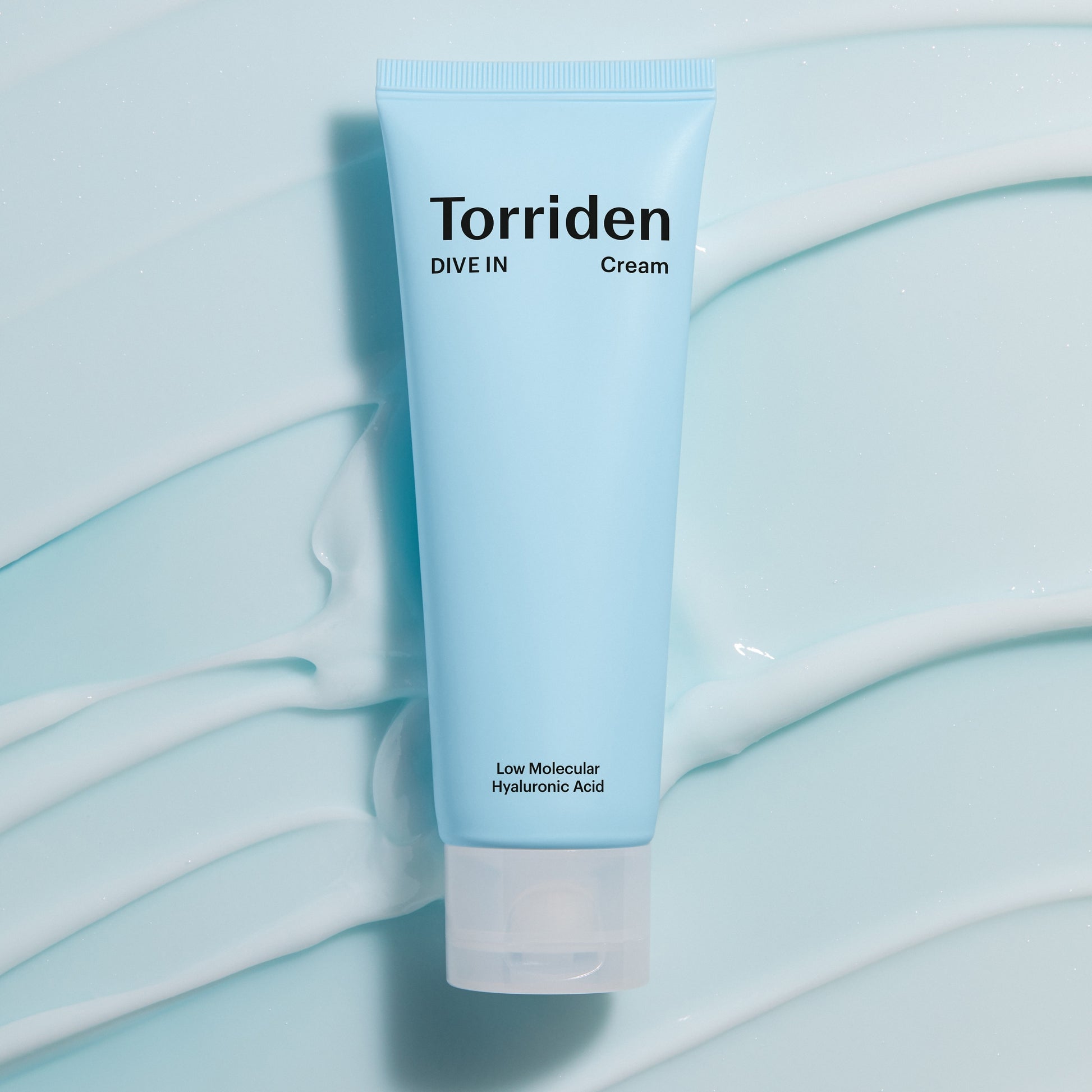Torriden Dive-In Cream ansiktskrem med hyaluronsyre og ceramider gir langvarig fukt og beroliger huden, styrker hudbarrieren, passer alle hudtyper inkludert sensitiv hud, vegansk, 80 ml