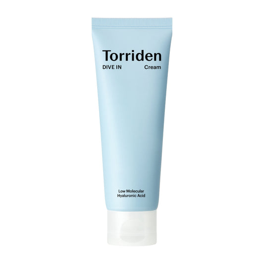 Torriden Dive-In Cream ansiktskrem med hyaluronsyre og ceramider gir langvarig fukt og beroliger huden, styrker hudbarrieren, passer alle hudtyper inkludert sensitiv hud, vegansk, 80 m