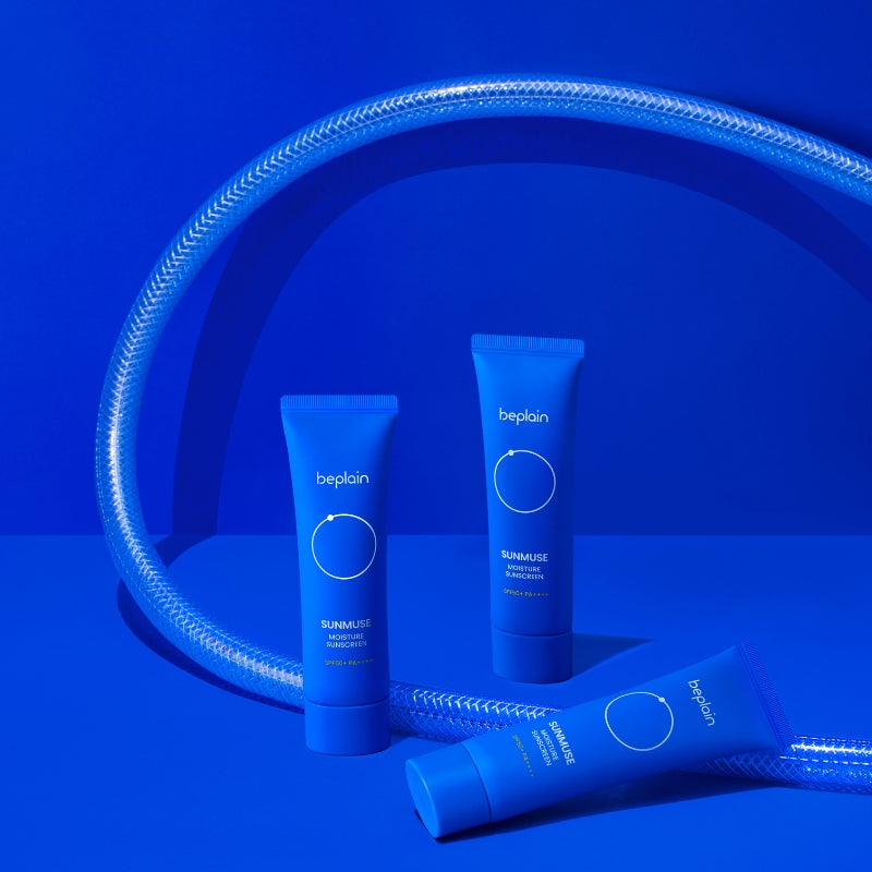 BEPLAIN Sunmuse Moisture Sunscreen SPF 50 vegansk solkrem for ansiktet, lett konsistens, raskt absorberende, beskytter mot UVA og UVB stråler