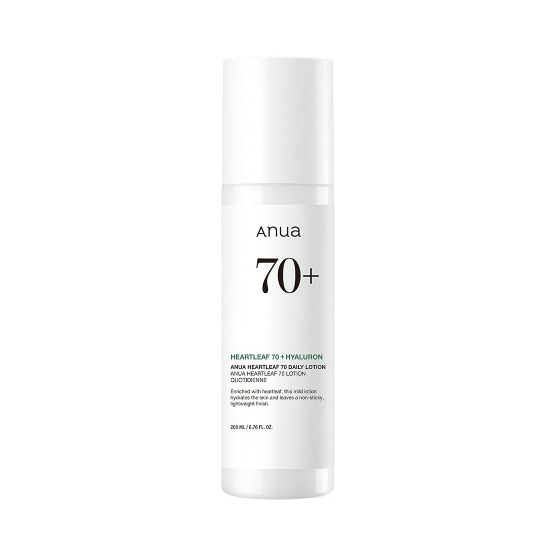 Anua Heartleaf 70% Daily Lotion fuktighetskrem oljefri 200ml frontpakning, egnet for sensitiv hud og perioral dermatitt
