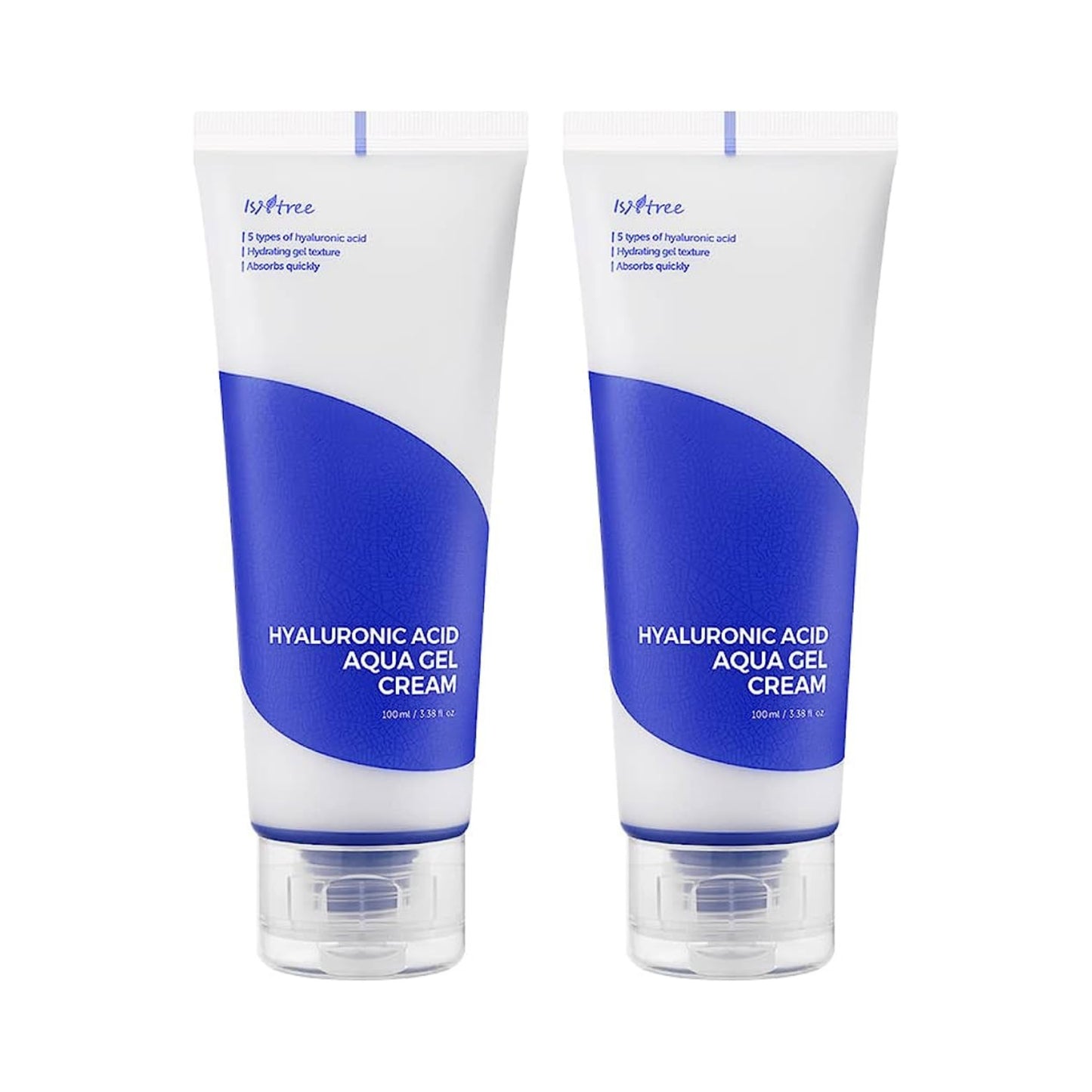 ISNTREE Hyaluronic Acid Aqua Gel Cream er en ultralett gelkrem som absorberes raskt og gir langvarig fuktighet. Lindrer irritasjoner i huden og passer alle hudtyper inkludert sensitiv, spesielt kombinert og fet hud. Inneholder fem ulike hyaluronsyrer for fukt, squalane som beskytter huden og centella asiatica med beroligende egenskaper. 100 ml. Bundle