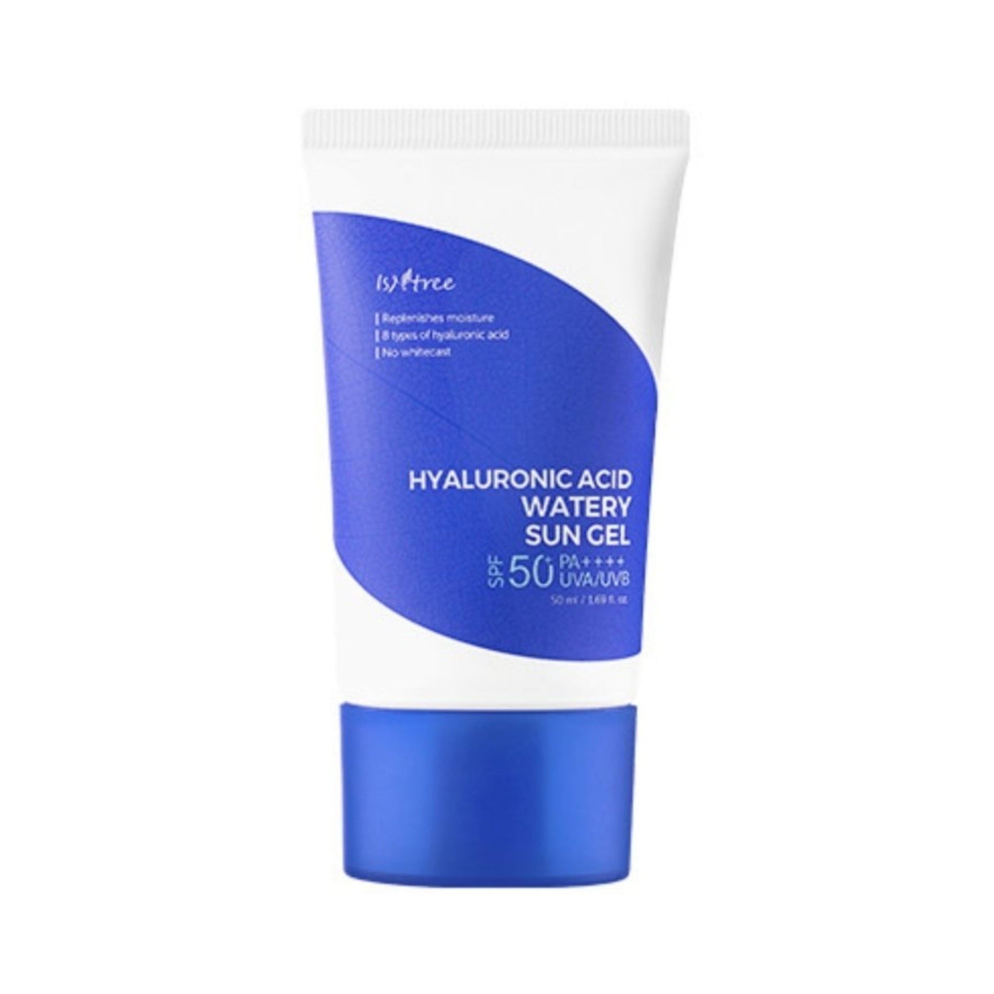 ISNTREE Hyaluronic Acid Watery Sun Gel er en lett og hurtigabsorberende solkrem som fukter, styrker og beroliger huden. Etterlater huden med naturlig glød uten hvit hinne og passer alle hudtyper inkludert sensitiv, tørr og normal hud. Inneholder hyaluronsyre for fukt, niacinamide som roer huden og ceramider som styrker hudbarrieren. 50ml