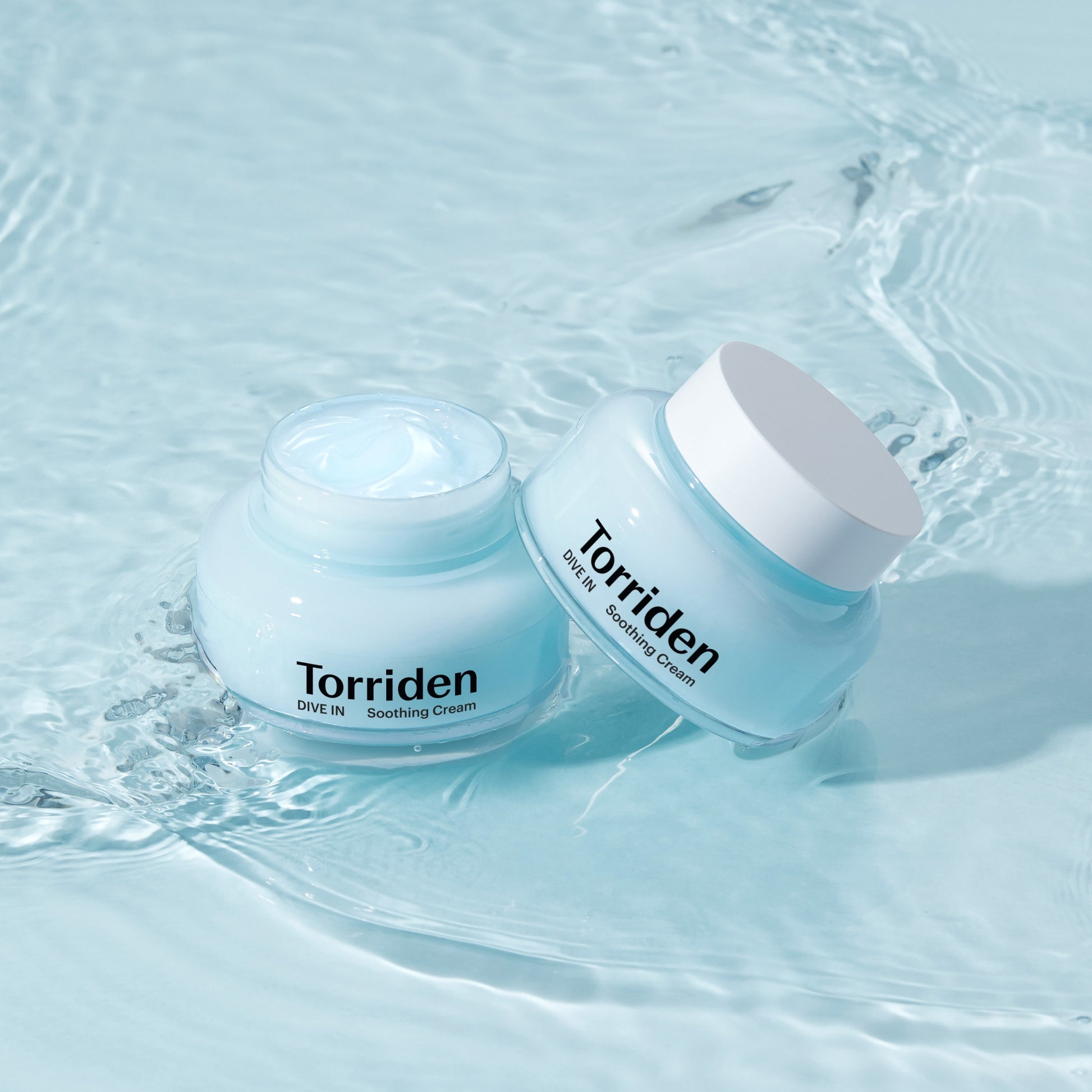 Torriden DIVE-IN Soothing Cream fuktighetskrem oljefri 100ml, egnet for sensitiv hud med rosacea og perioral dermatitt