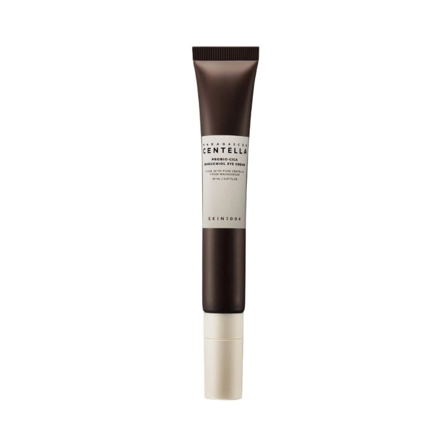 SKIN1004 Probio Cica Bakuchiol Eye Cream er en vegansk øyekrem med bakuchiol og ceramider som tilfører fukt til øyeområdet, styrker hudbarrieren og bidrar til å redusere fine linjer. Retinolfritt alternativ. 20 ml.
