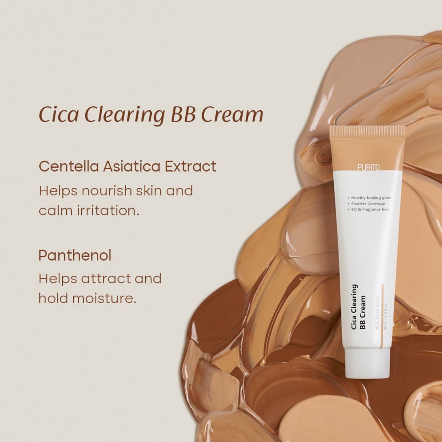 PURITO Cica Clearing BB Cream - Natural Beige