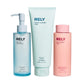 RELY trio med Milky Barrier Toner Creamy Cleansing Foam og Deep Pore Cleansing Oil er et komplett hudpleiesett som gir skånsom rens intens fukt glød og styrket hudbarriere passer alle hudtyper og inneholder 200 ml produkter.